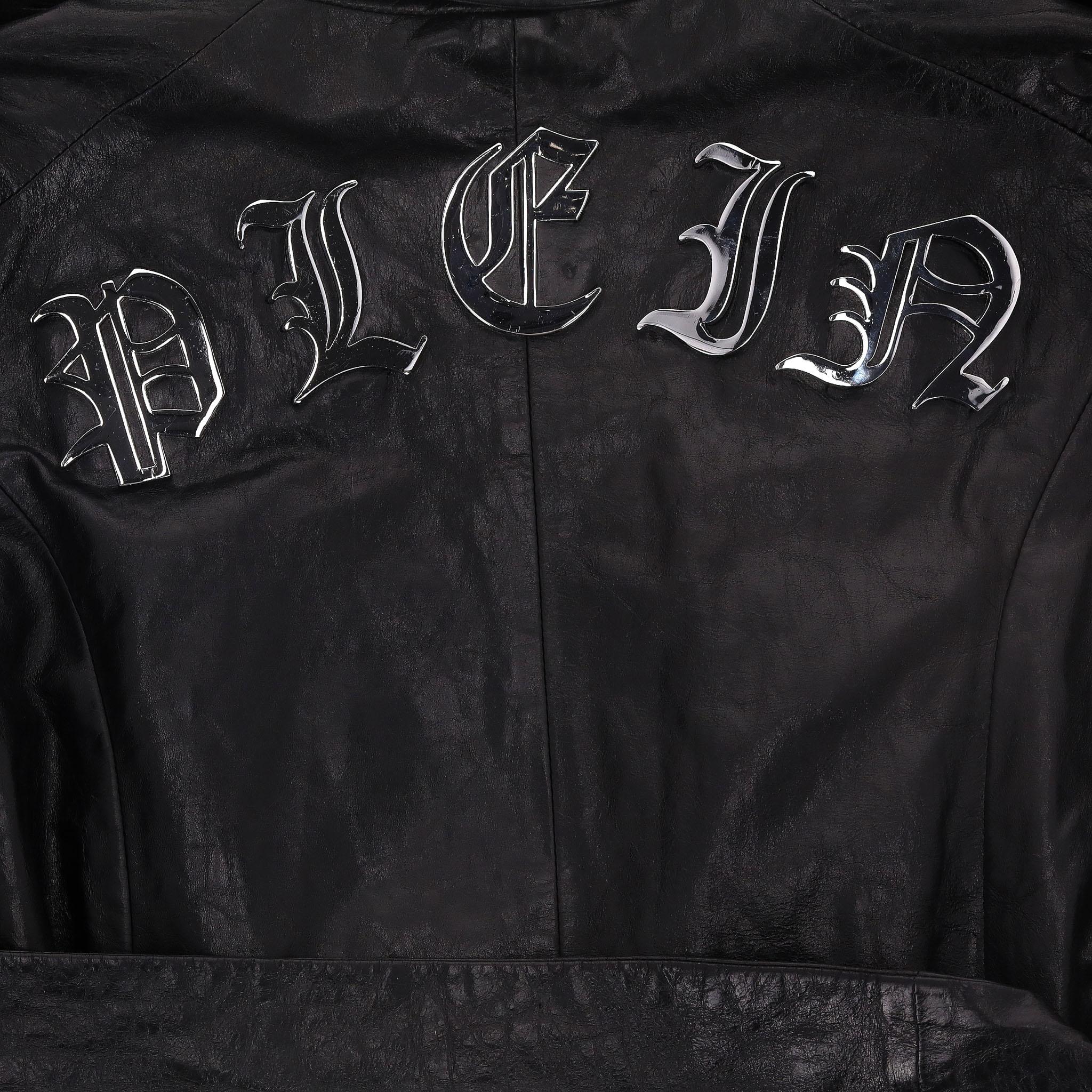 Donna Philipp Plein Ltd Edition Logo Trench in pelle in vendita