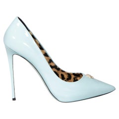 Philipp Plein Bombas altas de charol azul pálido Talla IT 37