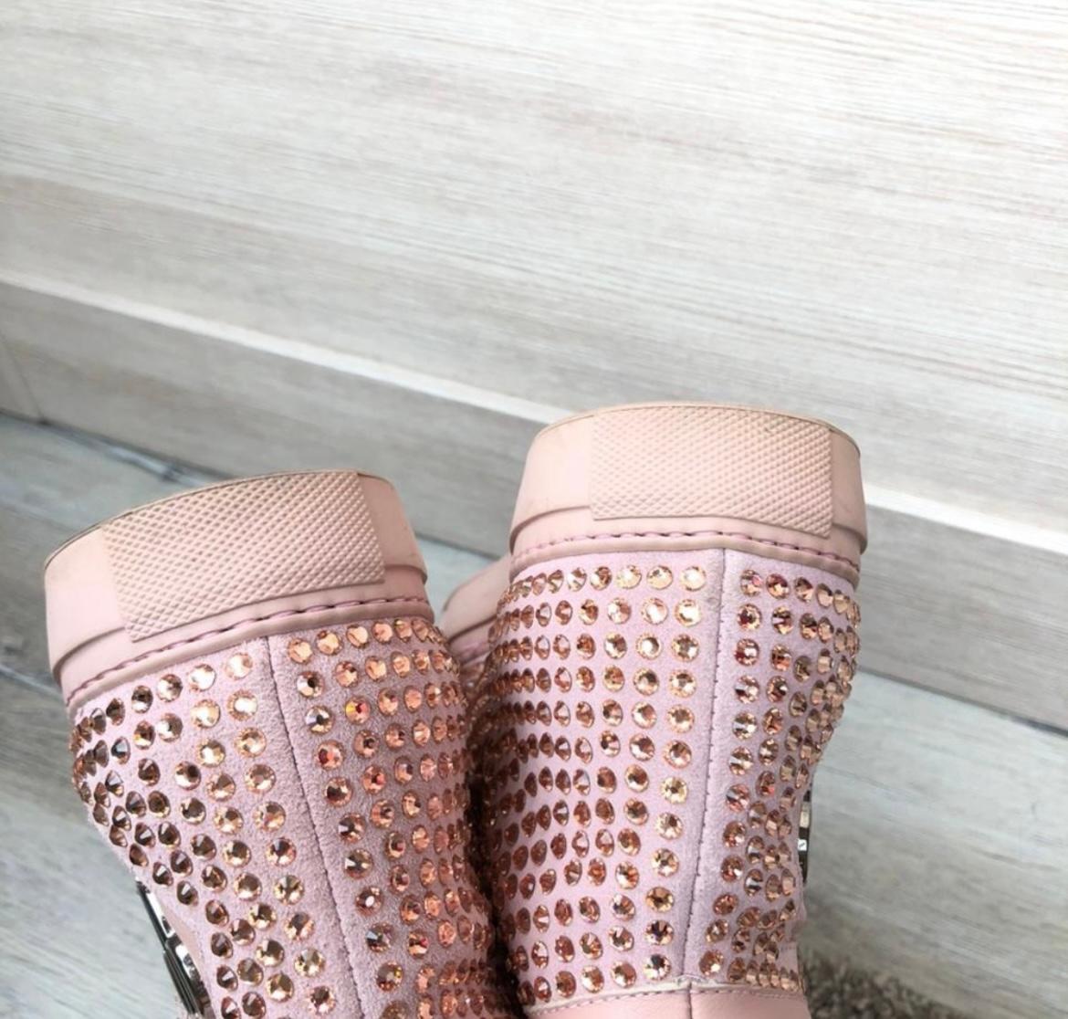 Philipp Plein rosa Kristalle Turnschuhe Größe 39 im Angebot 5