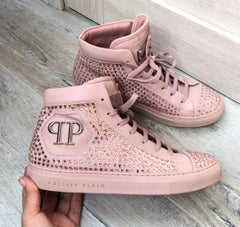 Philipp Plein pink crystals sneakers size 39