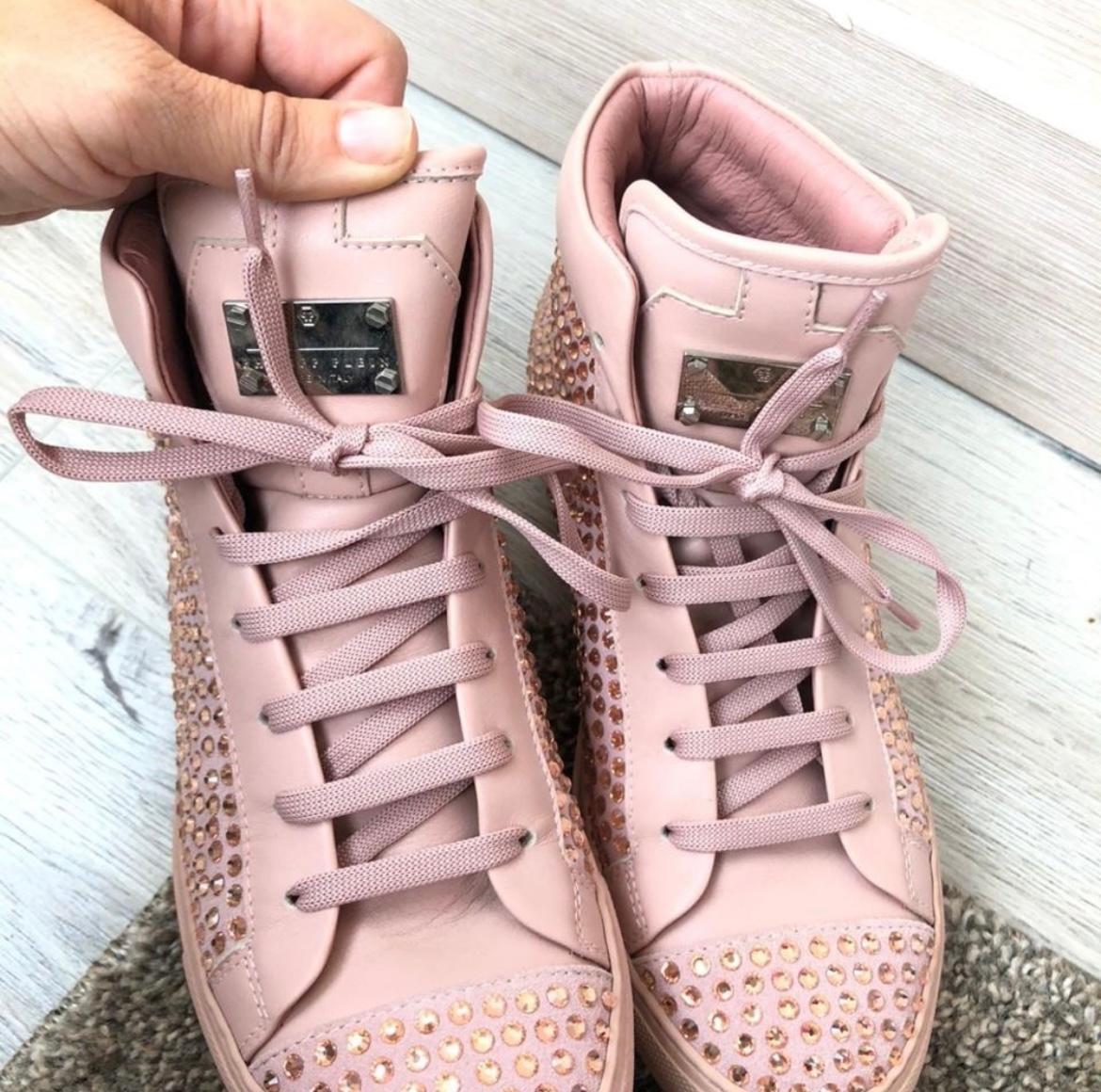 Philipp Plein rosa Kristalle Turnschuhe Größe 39 im Angebot 2