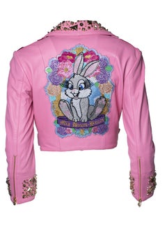 Philipp Plein, Pink Disney cropped leather biker