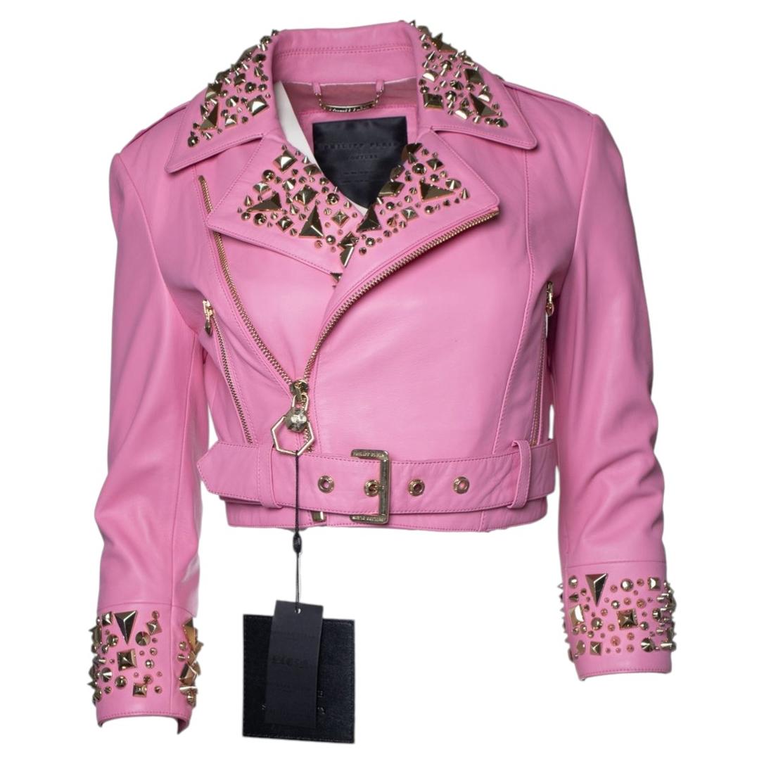 Philipp Plein, Biker de piel recortada Disney rosa