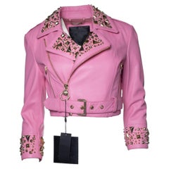 Philipp Plein, Pink Disney cropped leather biker