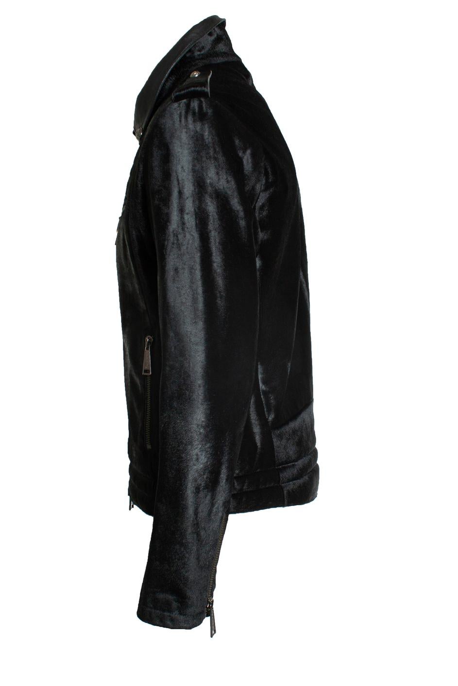 Black Philipp Plein, Ponyskin zipper jacket For Sale