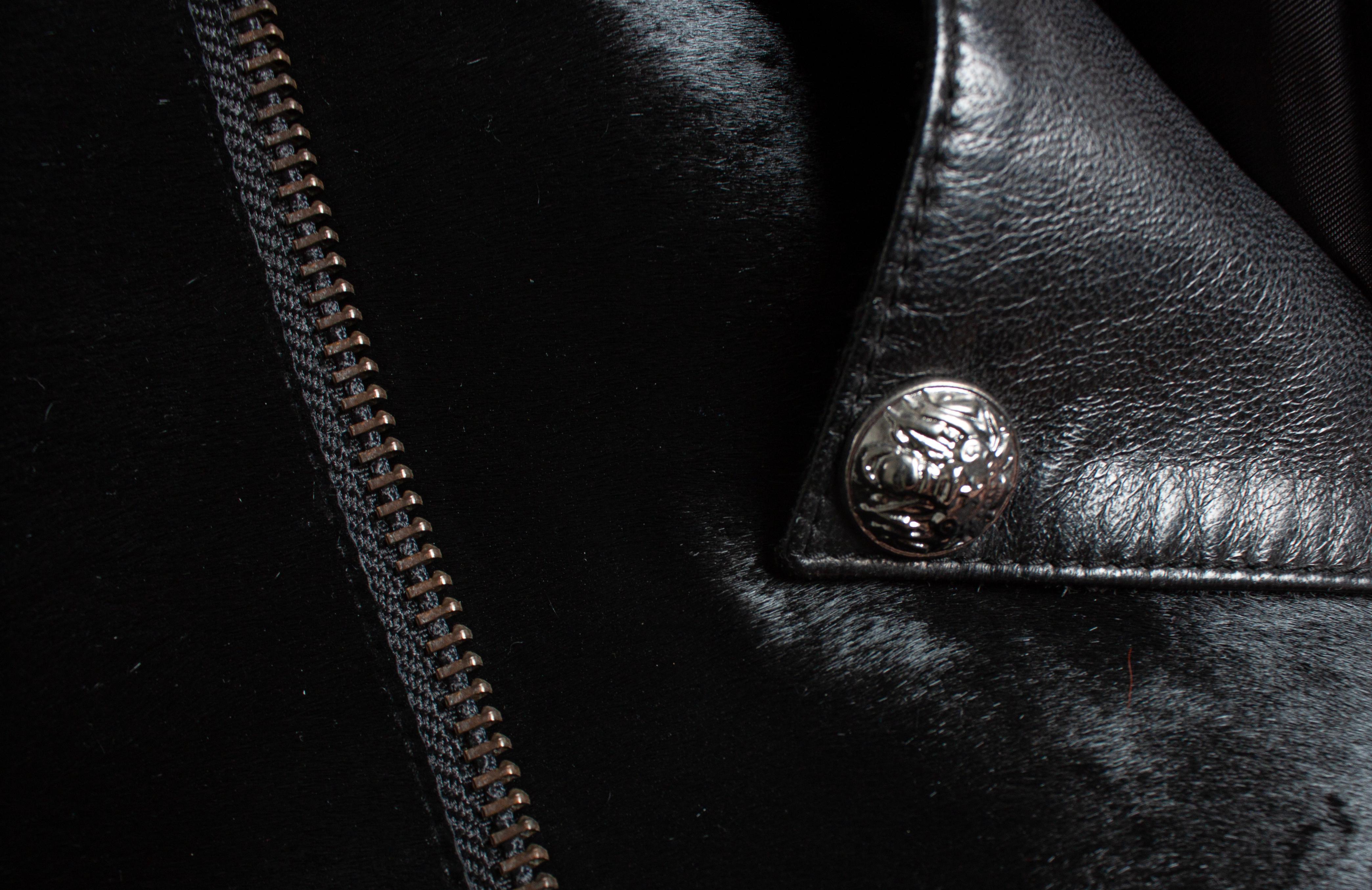 Philipp Plein, Ponyskin zipper jacket For Sale 2