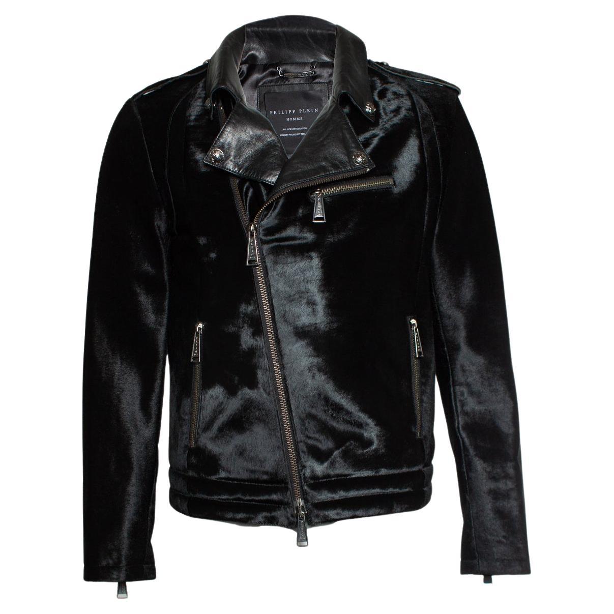 Philipp Plein, Ponyskin zipper jacket For Sale