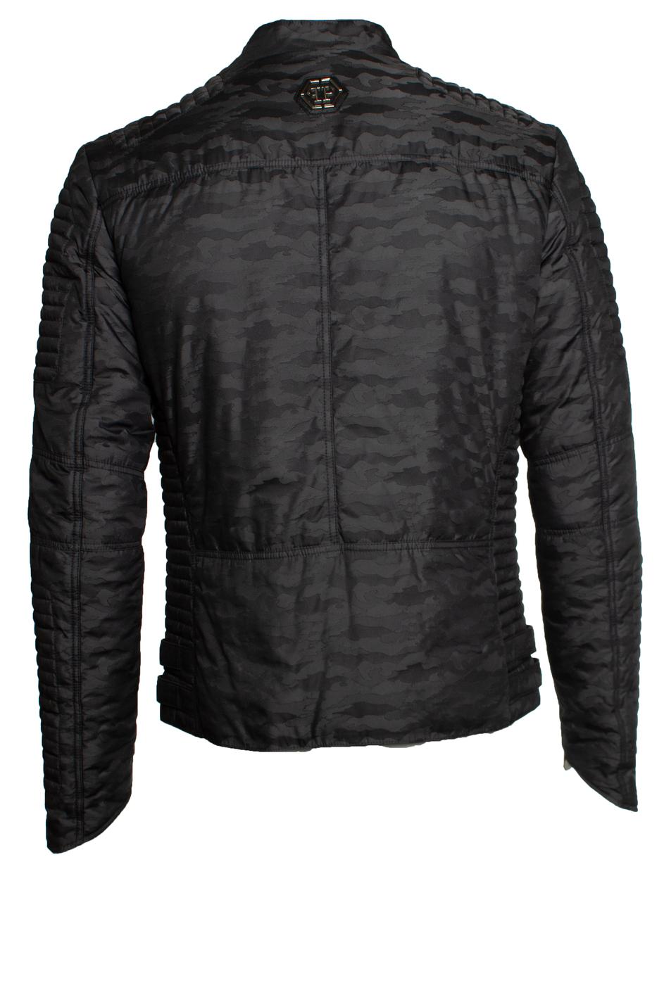 Black Philipp Plein, quilted biker jacket For Sale