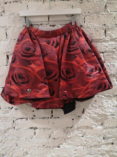 Philipp Plein red roses skirt