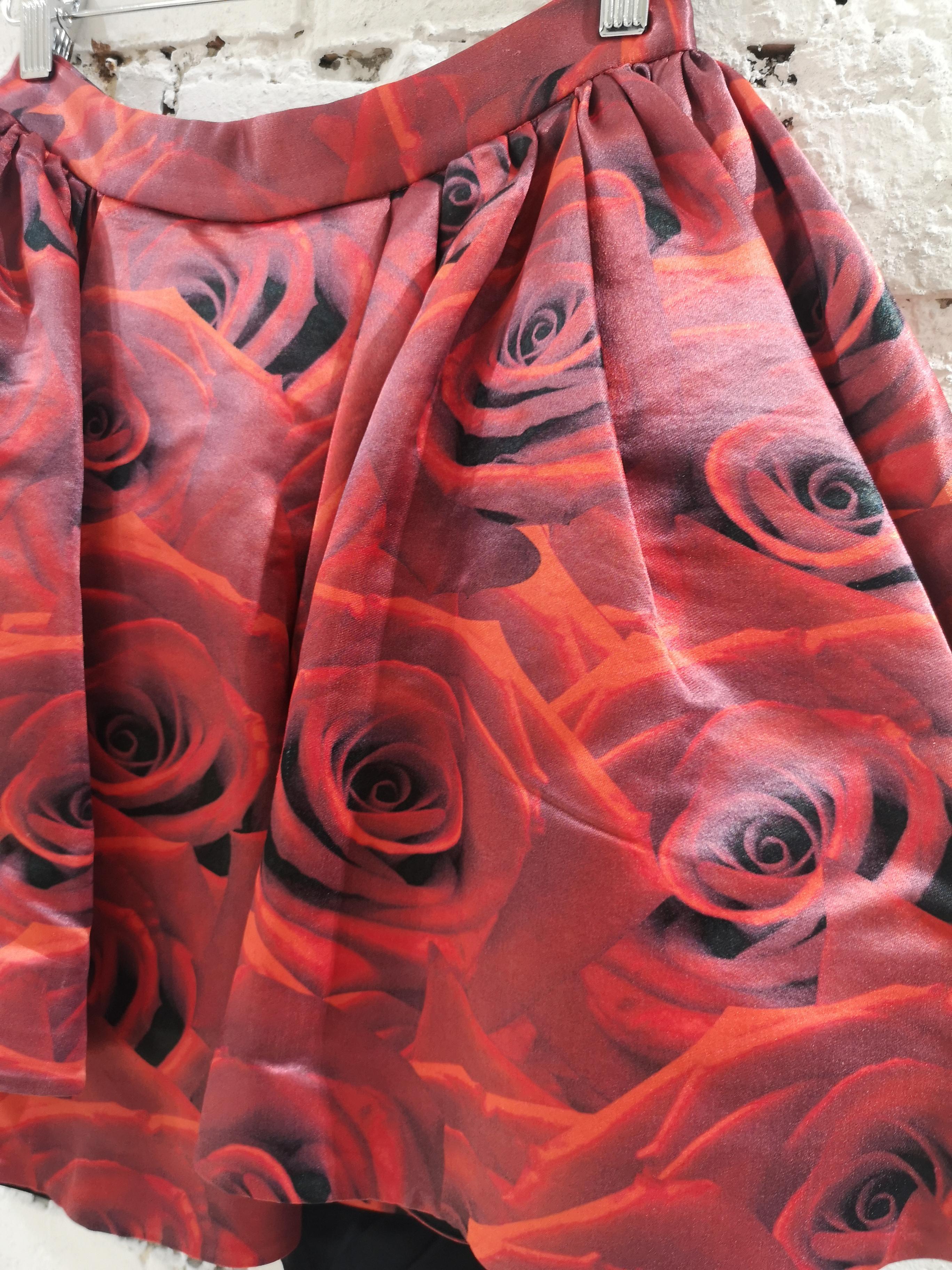 Women's Philipp Plein red roses skirt For Sale