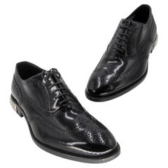 Philipp Plein Rockstud Size 9 Almond Toe City Oxford Shoes PP-0426N-0123
