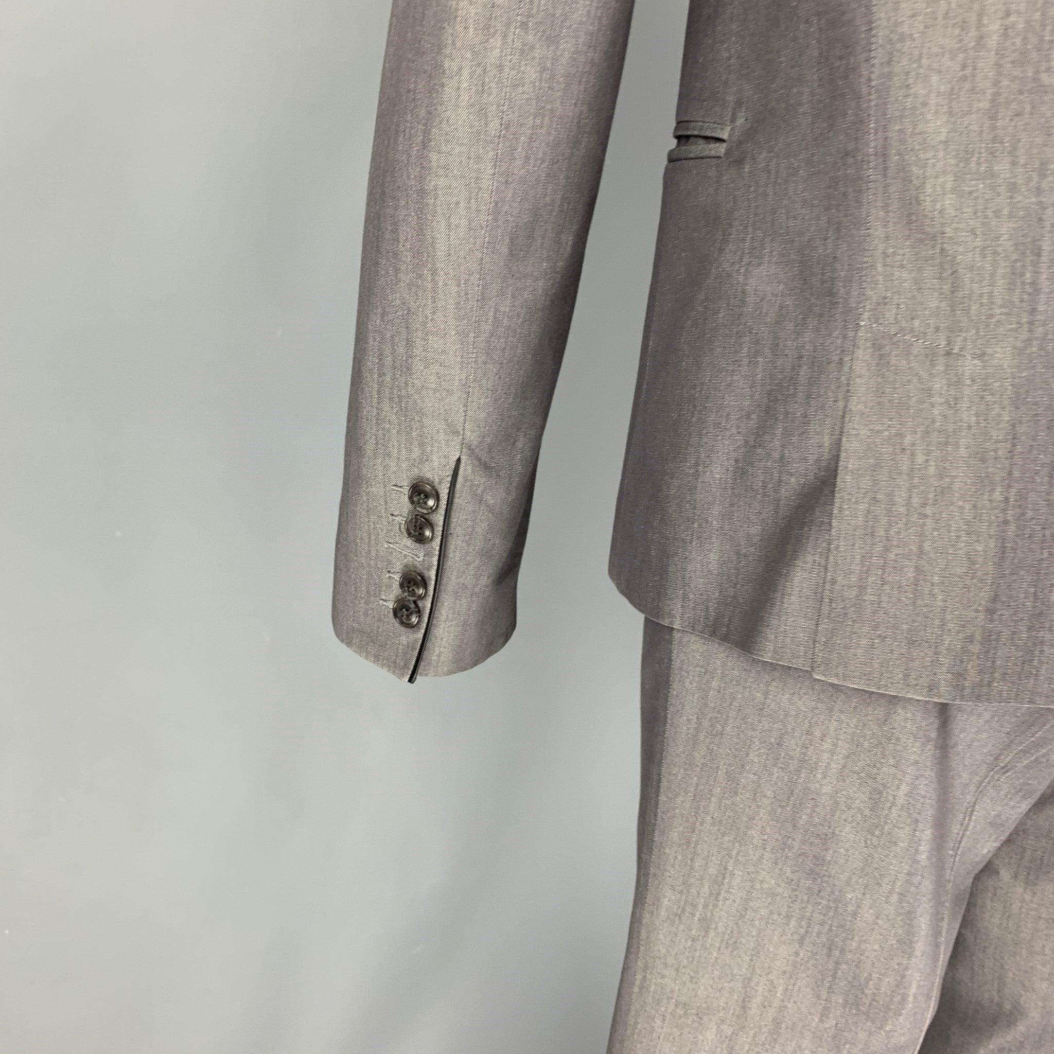Men's PHILIPP PLEIN Size 38 Light Gray Cotton Blend Single Button Suit For Sale