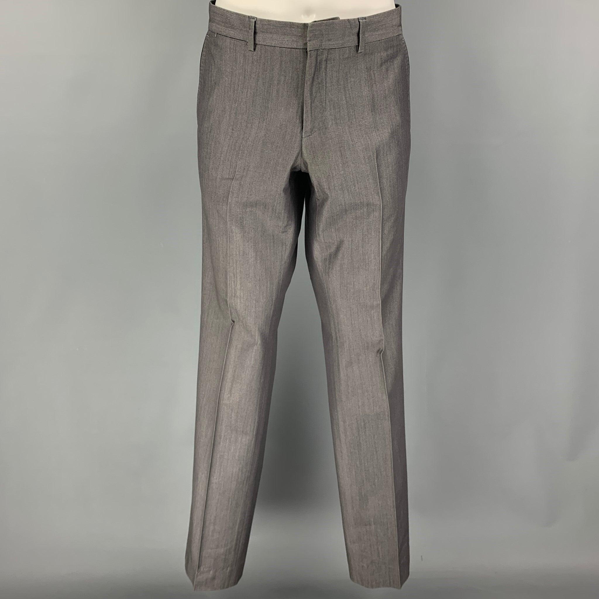 PHILIPP PLEIN Size 38 Light Gray Cotton Blend Single Button Suit For Sale 1