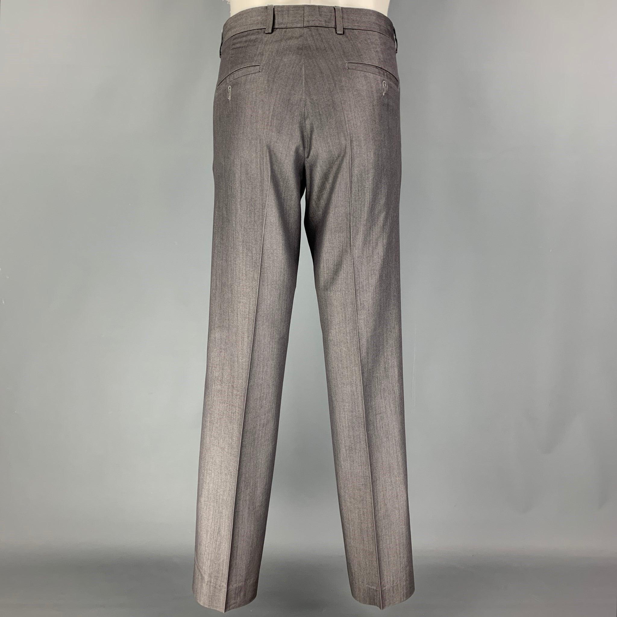 PHILIPP PLEIN Size 38 Light Gray Cotton Blend Single Button Suit For Sale 2