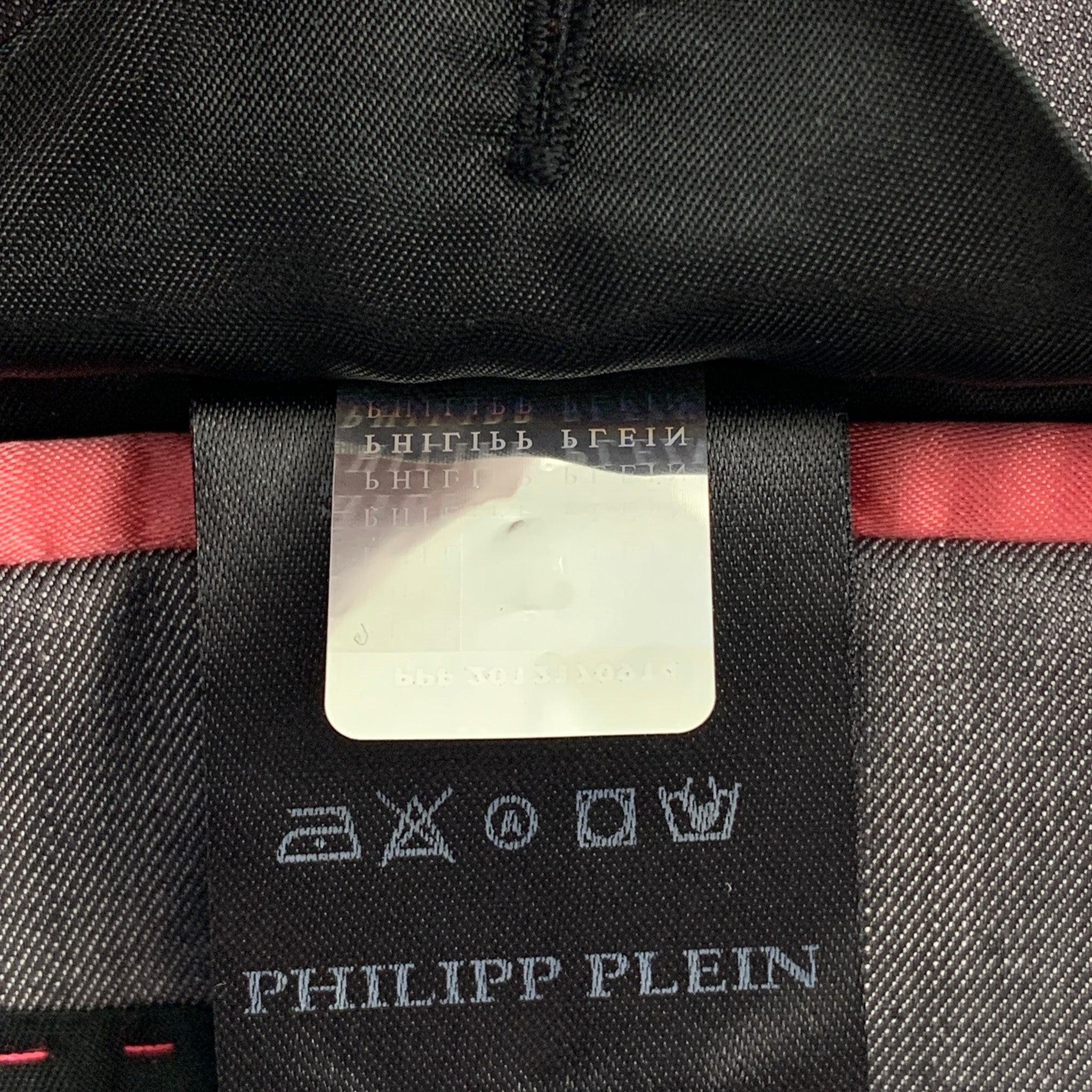 Costume PHILIPP PLEIN taille 38 gris clair en coton mélangé à un seul bouton en vente 4