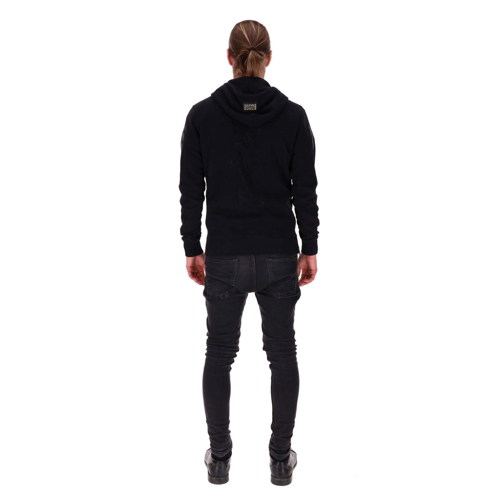 Men's Philipp Plein Skull Detail Hooded Sweatshirt For Sale