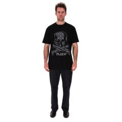 Philipp Plein Skull Logo Embellished Cotton T-Shirt