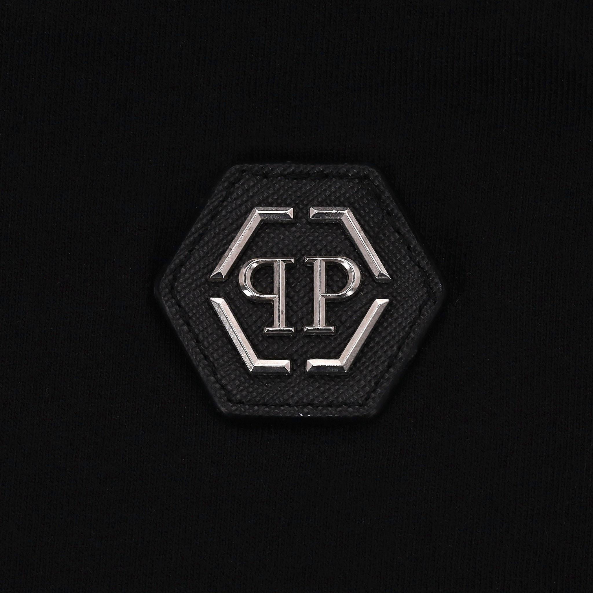 Men's Philipp Plein Skull Logo Embellished Cotton T-Shirt For Sale