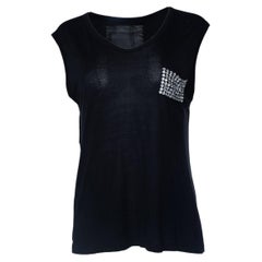 Philipp Plein, top senza maniche con taschino in strass