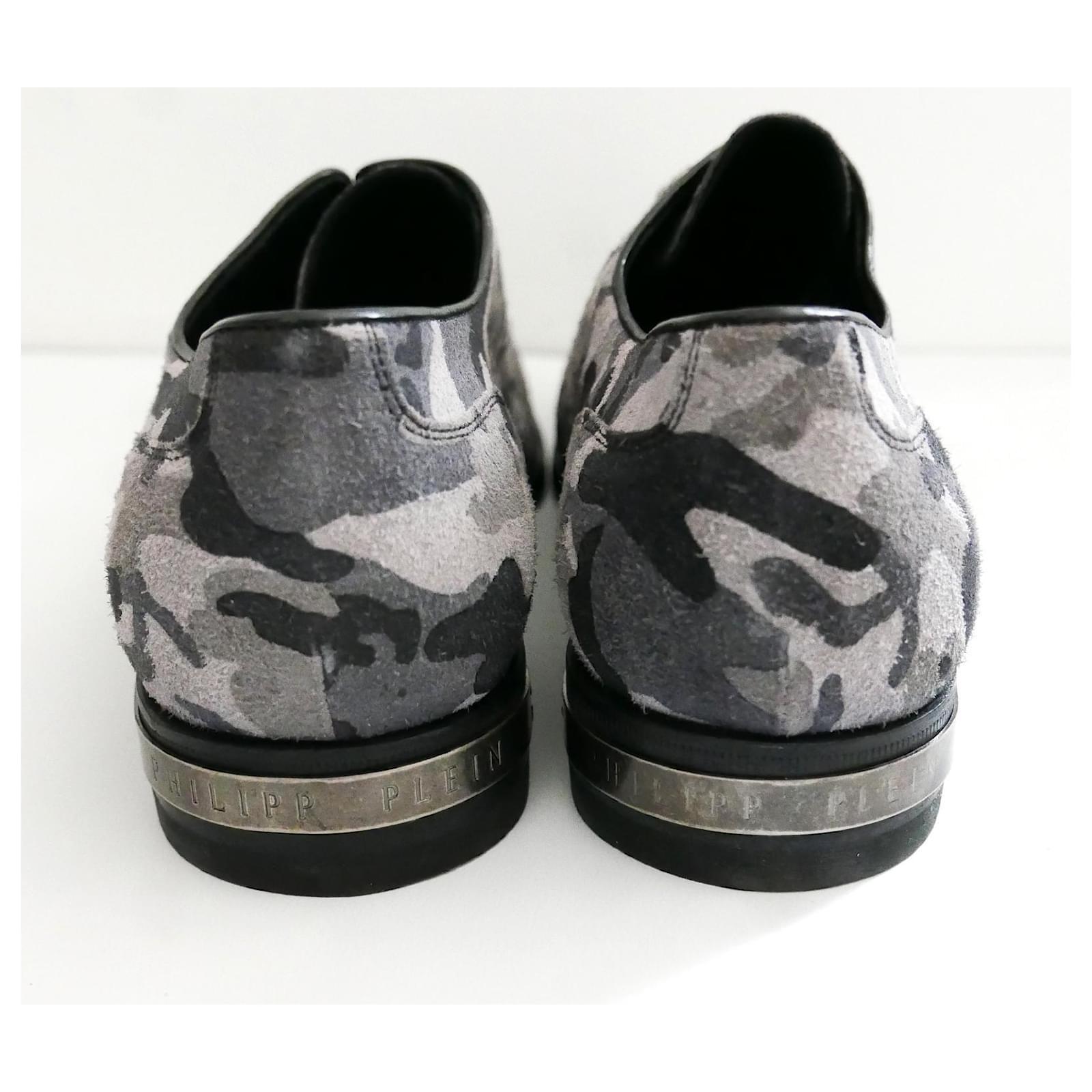 Men's Philipp Plein SS14 Camouflage Skull Class Shoes For Sale