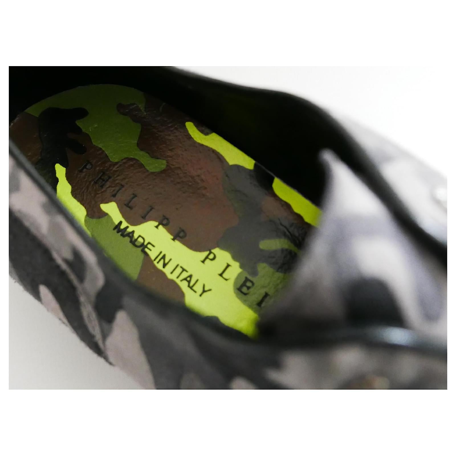 Philipp Plein SS14 - Chaussures de classe tête de mort camouflage en vente 2
