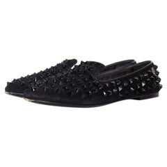 Philipp plein, Suede stud loafers in black