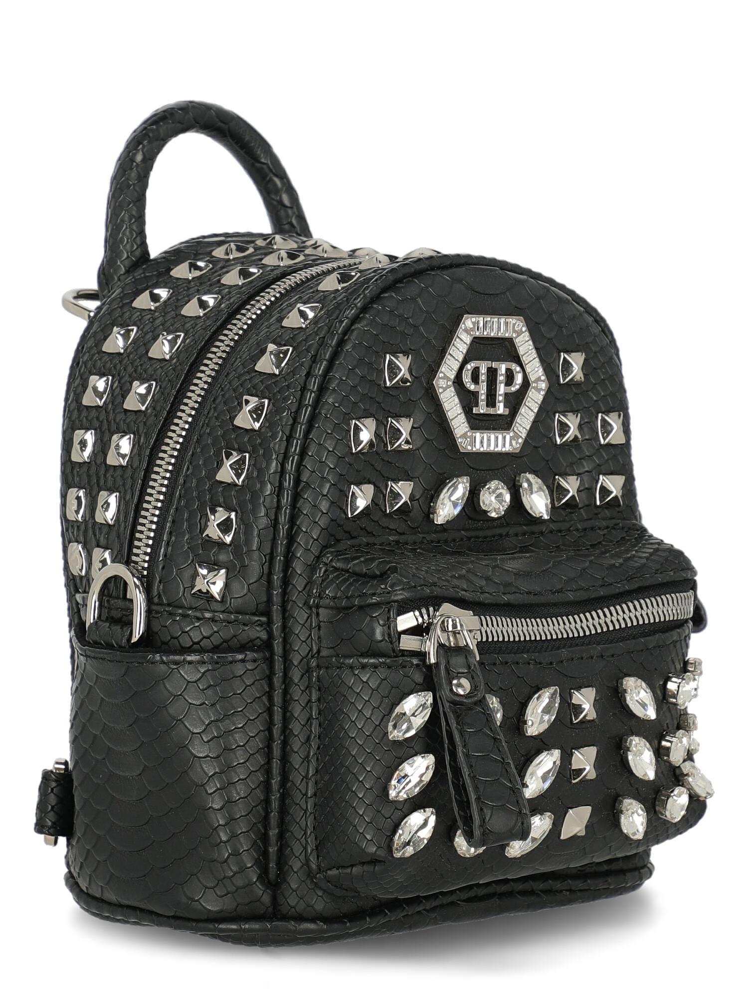Philipp Plein Woman Backpacks Black Synthetic Fibers In Good Condition For Sale In Milan, IT