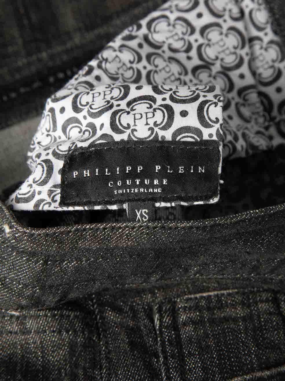 Philipp Plein Women's Anthracite Faded Skinny Jeans In Good Condition For Sale In London, GB