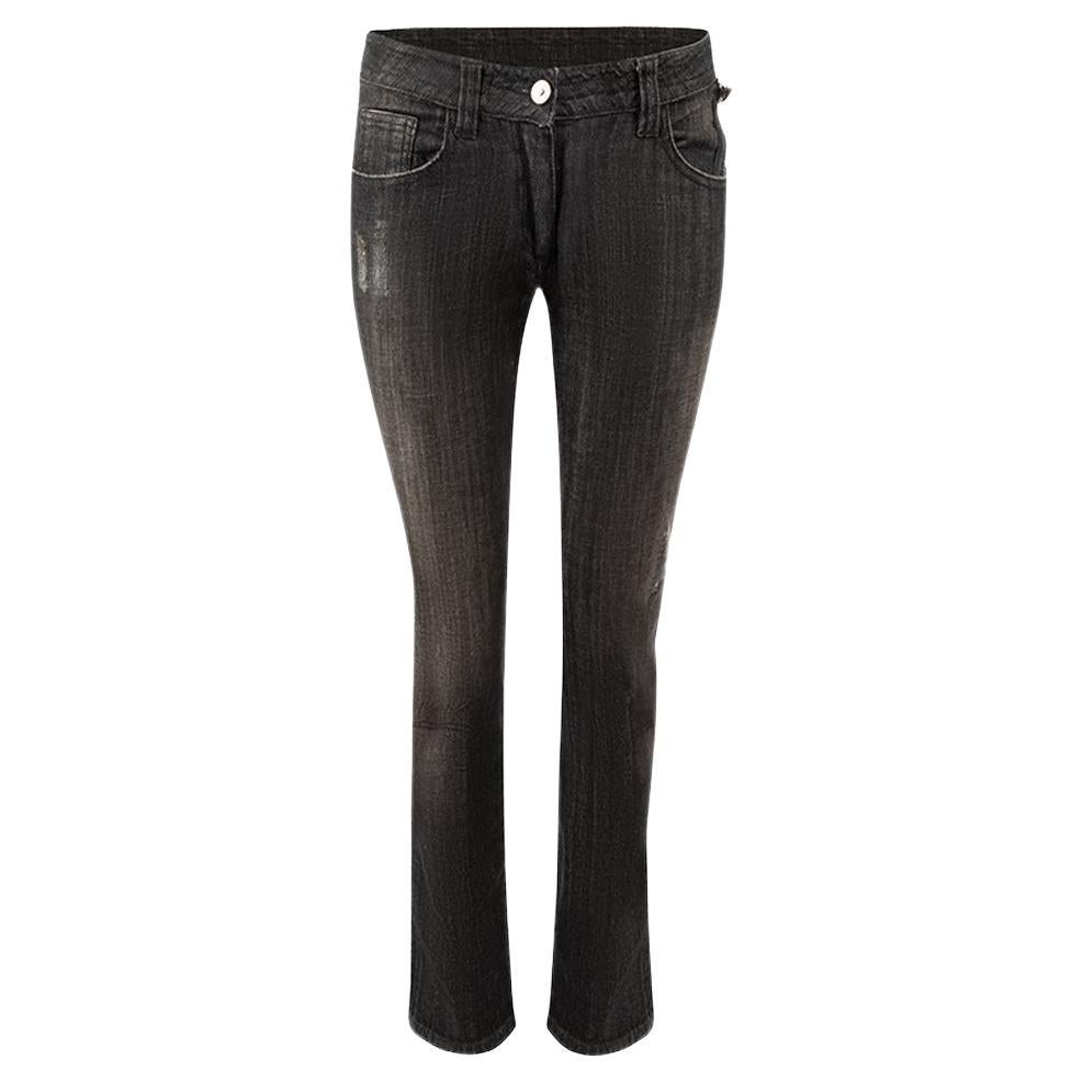 Philipp Plein Women's Anthracite Faded Skinny Jeans For Sale