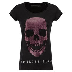 Philipp Plein Women's Philipp Plein Couture Black Skull Embellished T-Shirt