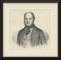 Philipp von der Leyen, German Nobleman, Original Antique Lithograph, 1845