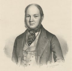 Philipp von der Leyen, German Nobleman, Original Antique Lithograph, 1845