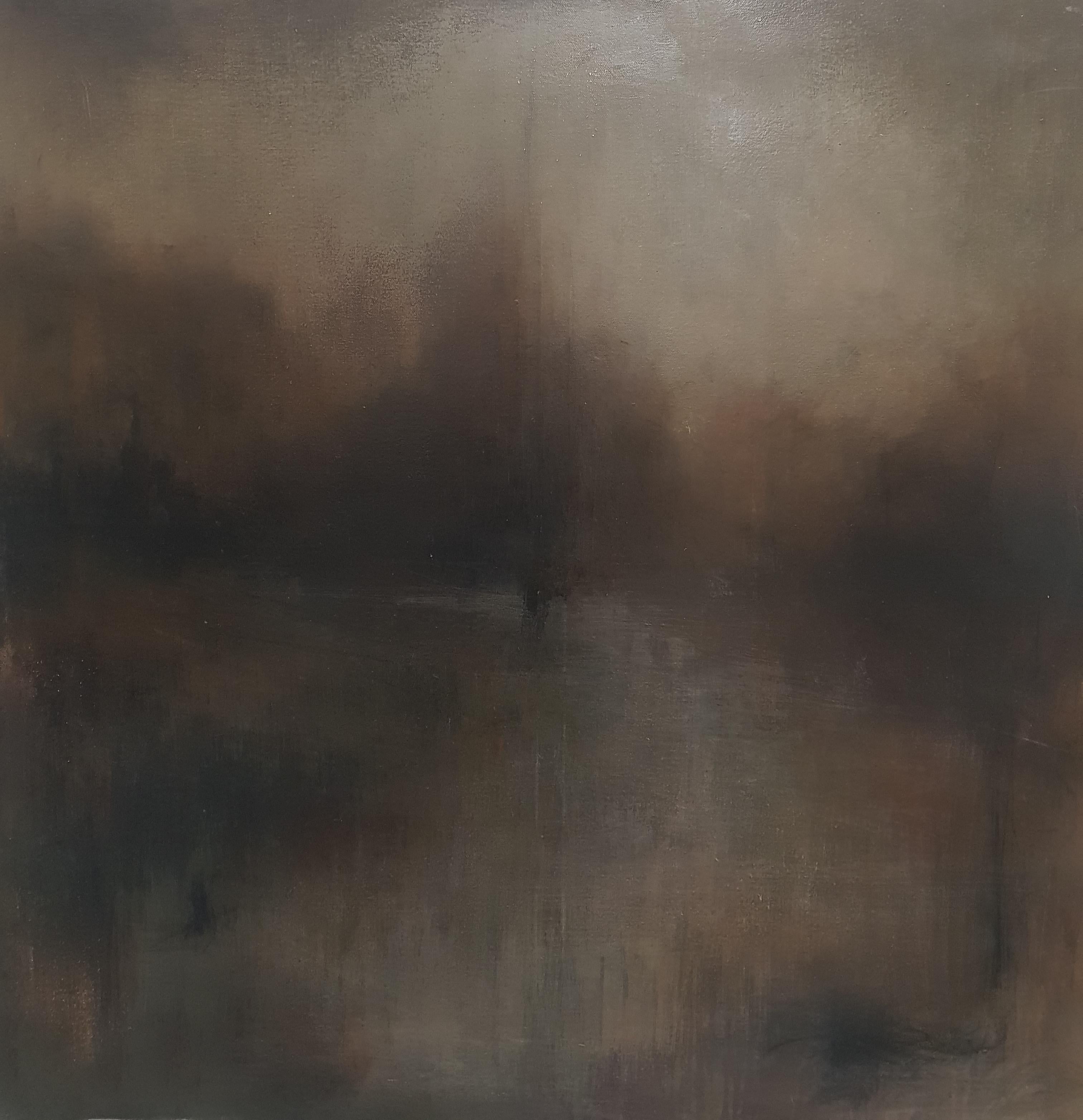 Philippa Anderson Abstract Painting – Ohne Titel 0015, Originalgemälde, atmosphärische Kunst, Industrieller Nordeng, Romantik