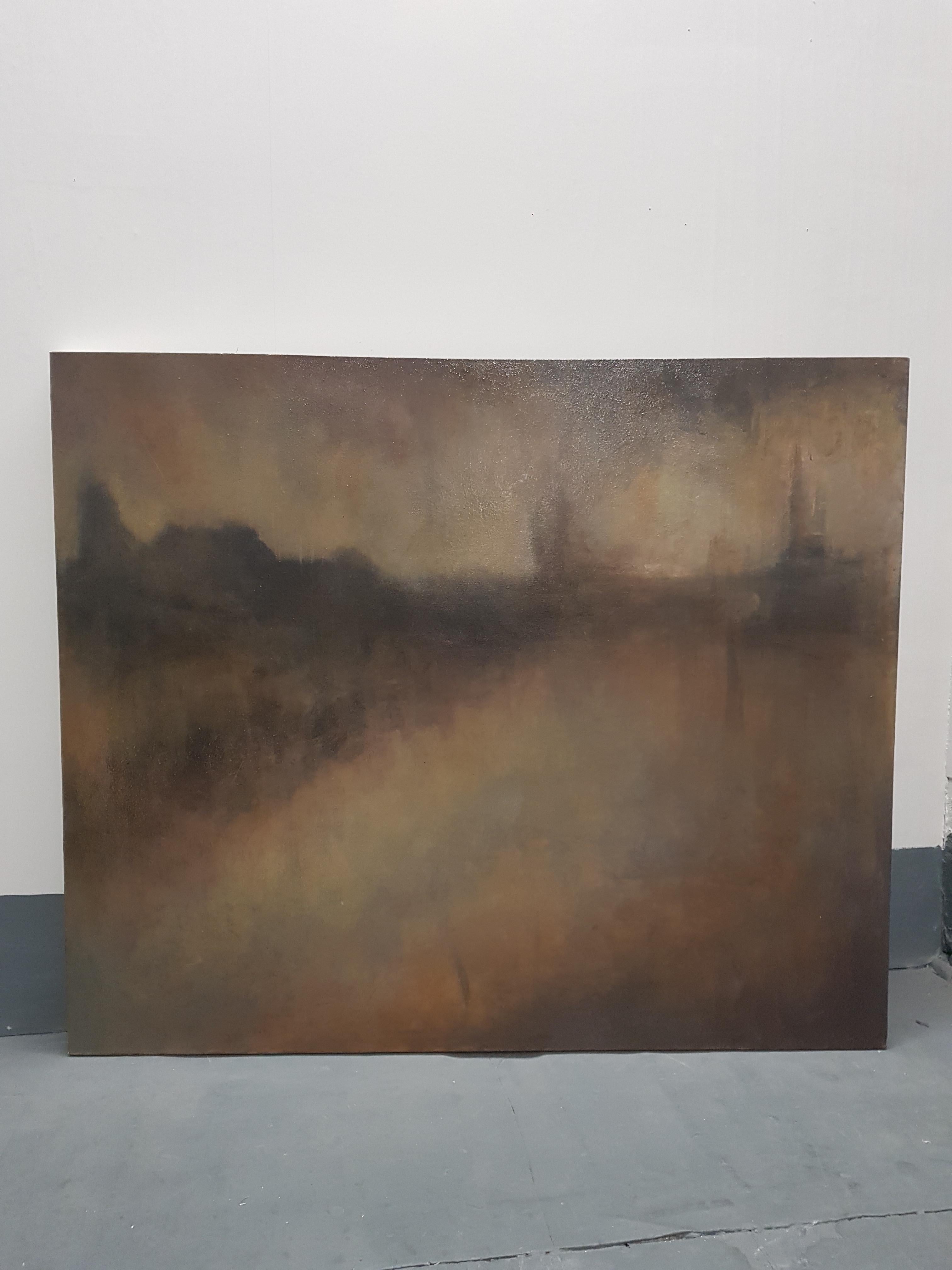 Untitled 0042, Original painting, Atmospheric Art, Industrial North, Romanticism For Sale 7