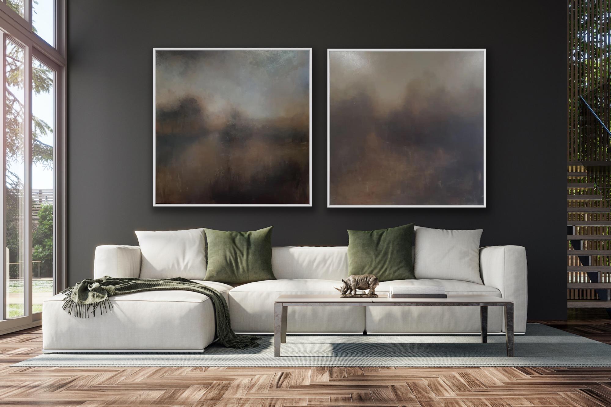 Untitled 16 and Untitled 7 (Diptych), Original, Industrial North, Abstract art - Painting by Philippa Anderson