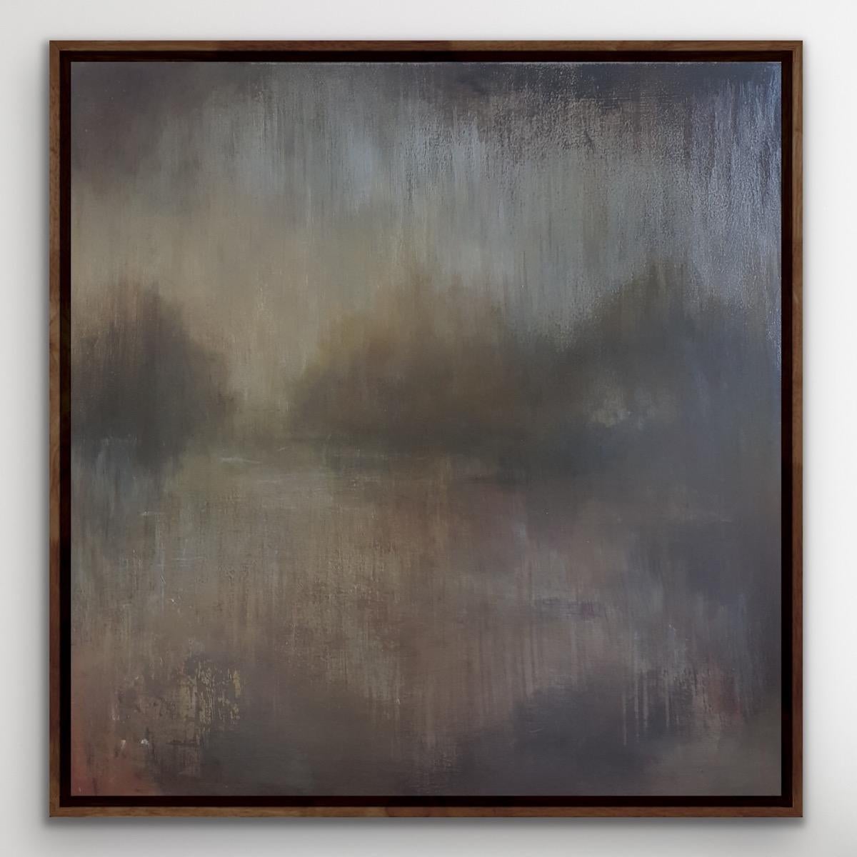 Untitled 24, Pittura astratta di paesaggio, Arte d'atmosfera, Arte del verde della foresta - Painting Contemporaneo di Philippa Anderson
