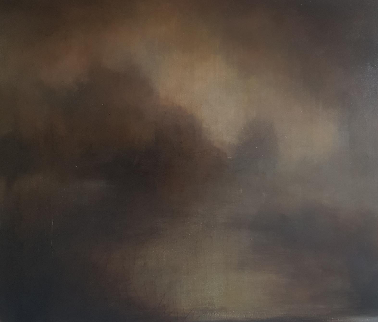 Philippa Anderson Abstract Painting - Untitled 26, Abstract Landscape Paintings, Large Atmospheric Moody Artwork