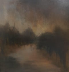 Untitled 40, Original painting, Muted Atmospheric Art, Industrial landscape Art