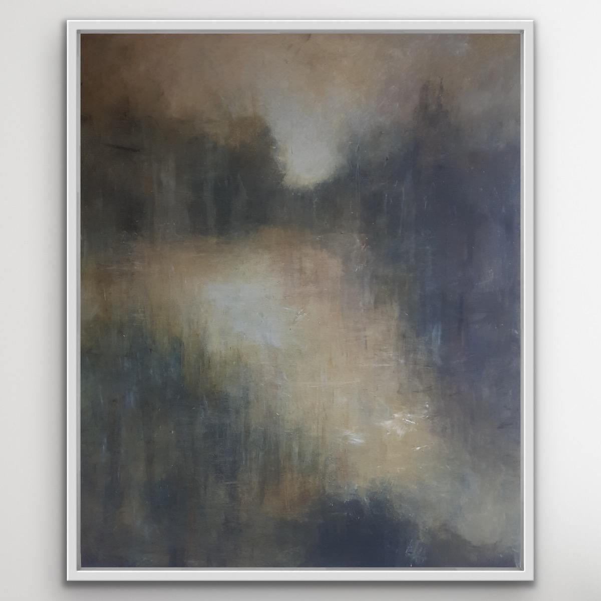 Ohne Titel 6 Acryl auf Leinwand Gemälde, Abstraktes Landschaftsgemälde, atmosphärisch (Grau), Landscape Painting, von Philippa Anderson
