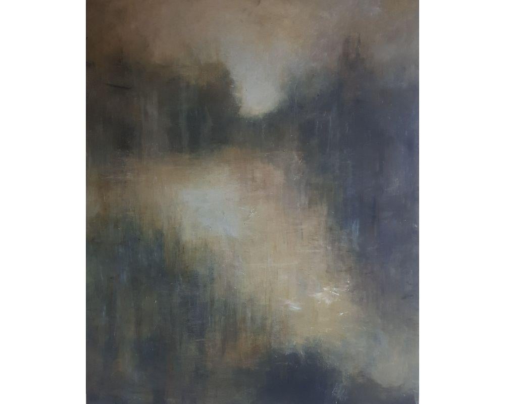 Philippa Anderson Landscape Painting – Ohne Titel 6 Acryl auf Leinwand Gemälde, Abstraktes Landschaftsgemälde, atmosphärisch