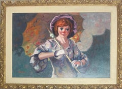 Vintage “Lady Clown with umbrella”