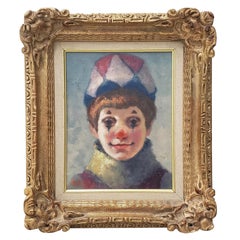 Philippe Alfieri "Young Harlequin" Original Oil Portrait, circa 1970s