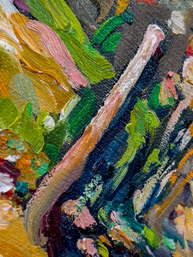 Philippe Andrianne Oil Painting on Canvas in a Gilt Frame For Sale at