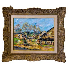 Philippe Andrianne Oil Painting on Canvas in a Gilt Frame