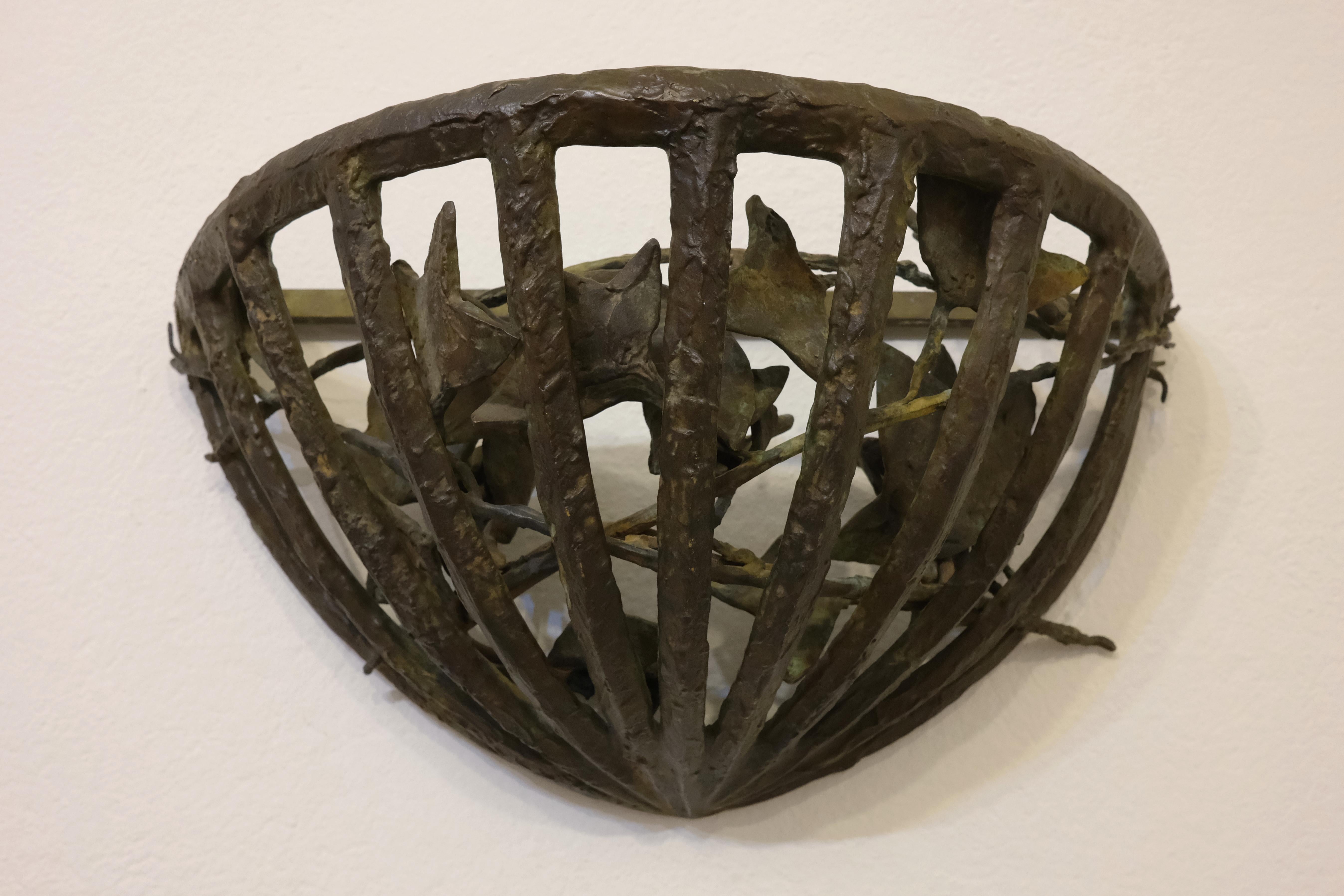 Late 20th Century Philippe Anthonioz (1953), patinated bronze sconce, circa 1988, France. For Sale