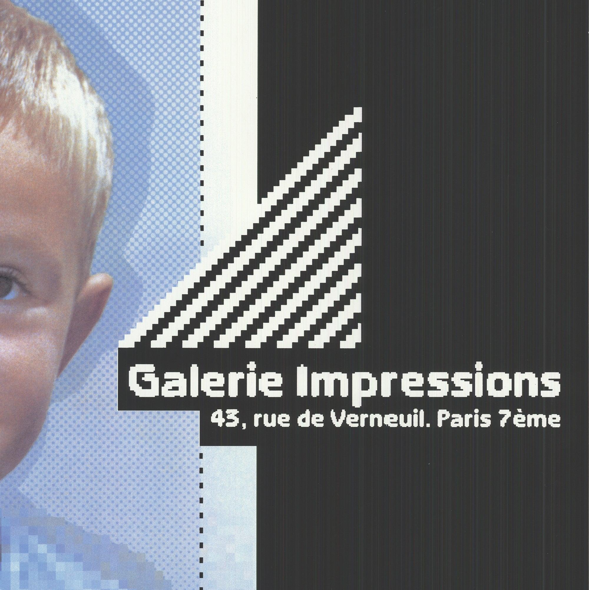 'Expo 91- Galerie Impressions' 1991- - Black Portrait Print by Philippe Apeloig