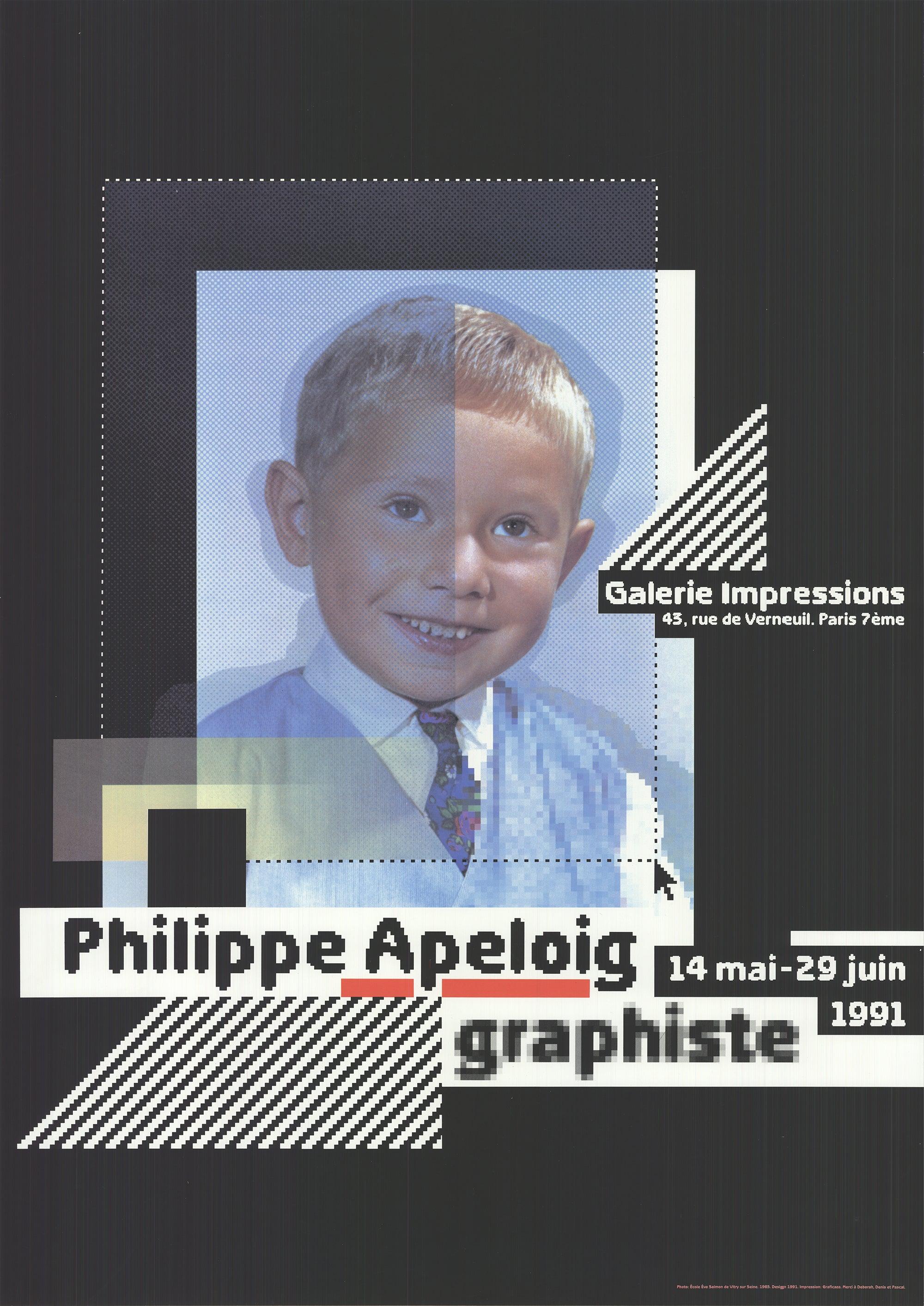 Philippe Apeloig Portrait Print - 'Expo 91- Galerie Impressions' 1991-