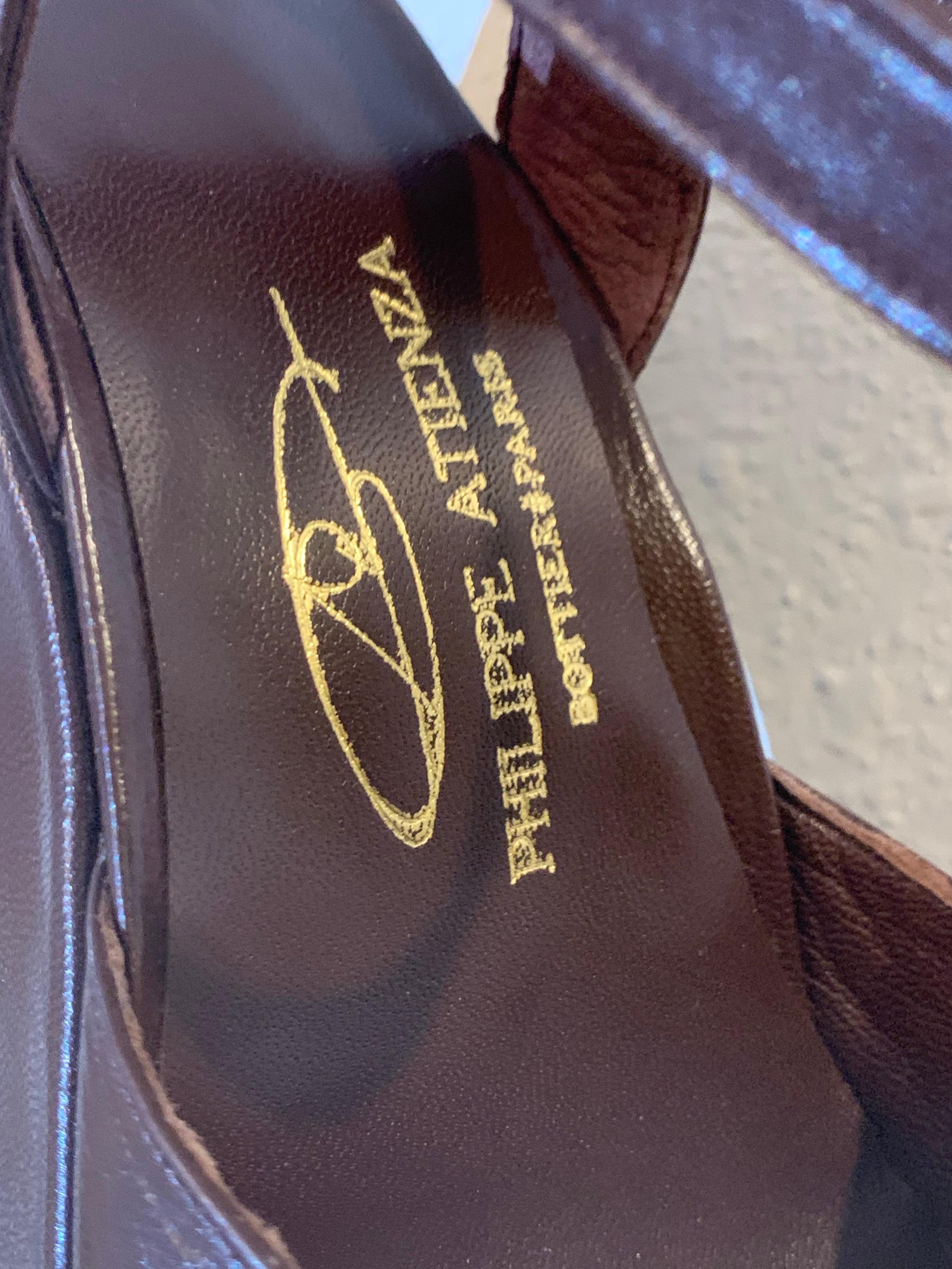 Philippe Atienza - Bottier Paris Custom-Made Chocolate Leather Platform Shoes For Sale 14
