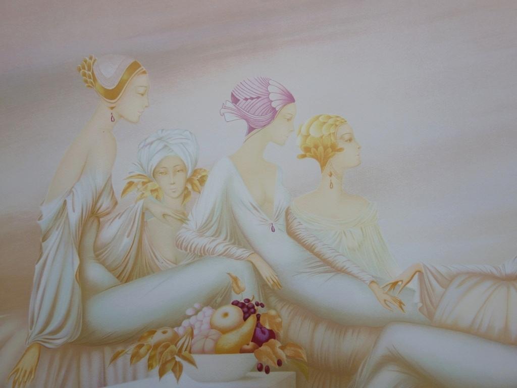 Fruit Cup - Original handsigned lithograph - Gray Figurative Print by Philippe Augé