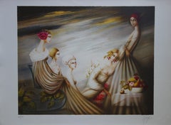 The Beauties in the Garden - Original handsigned lithograph